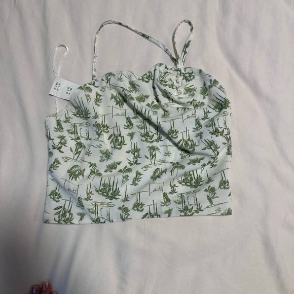 NWT Abercrombie & Fitch Tropical One Shoulder Shirt - Picture 2 of 6